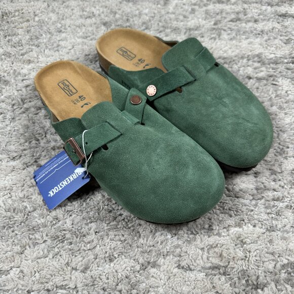 Birkenstock Boston Clogs Thyme 7 7.5 8 8.5 9 9.5 Suede Soft Footbed Women's - Picture 3 of 6